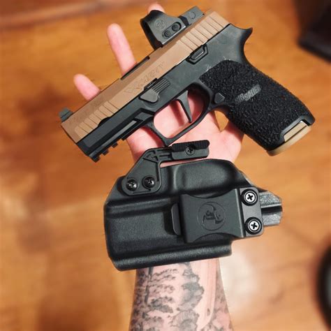 Gucci’d P320 X gun with two tone coyote slide set.